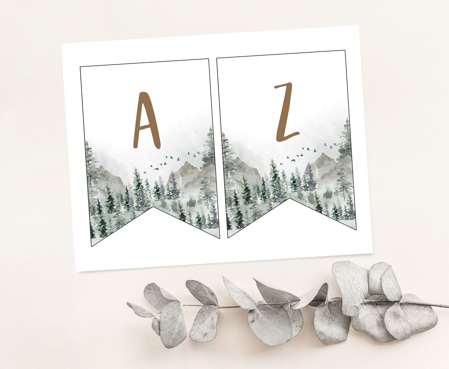Editable Wolf Banner | Woodland Party Decorations - 47H
