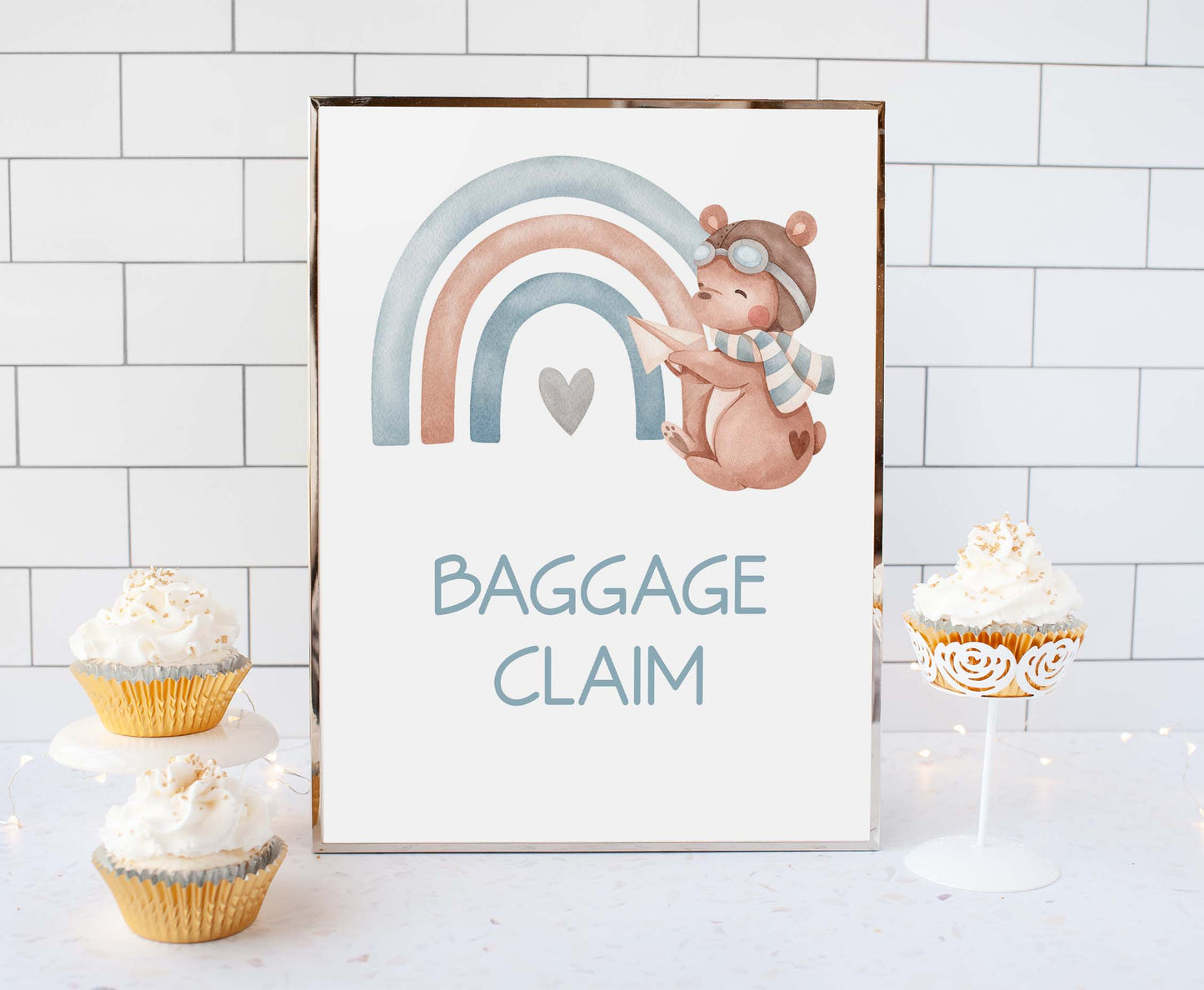 Airplane Table Sign Printable | It's a boy Baby shower Decoration - 76C