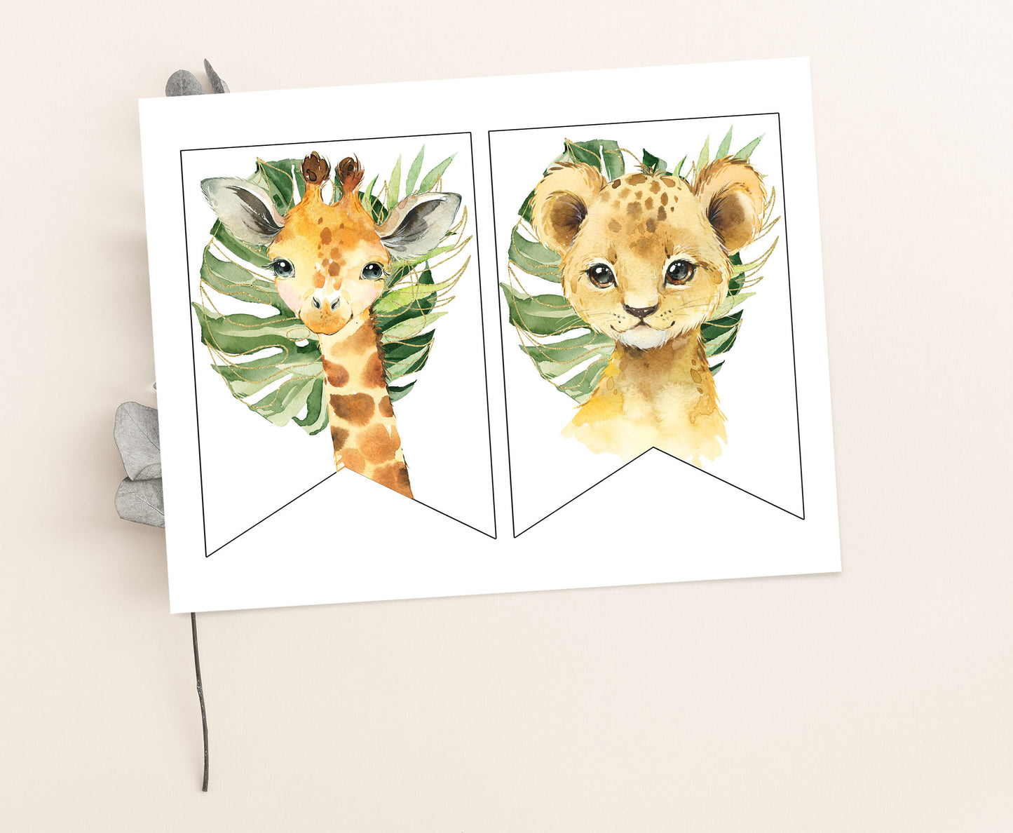 Safari Birthday Banner | Jungle Party Printable Decorations - 35A