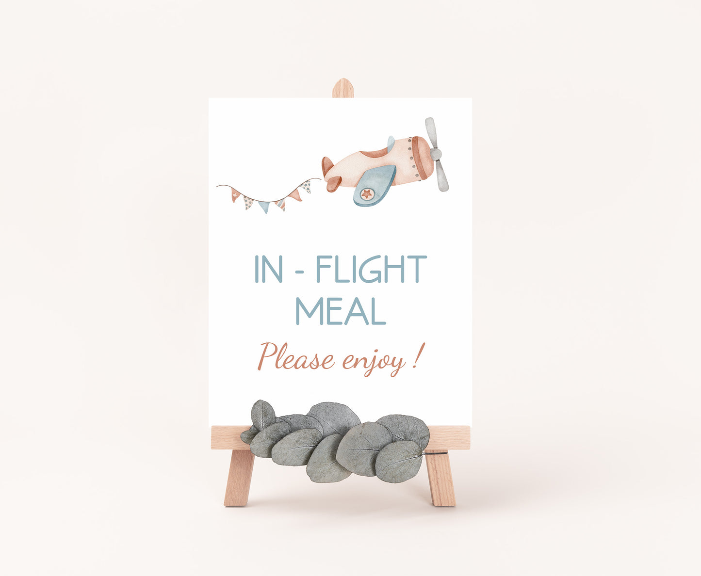 In-Flight meal Airplane Table Sign Printable | Aviator party Decoration - 76C