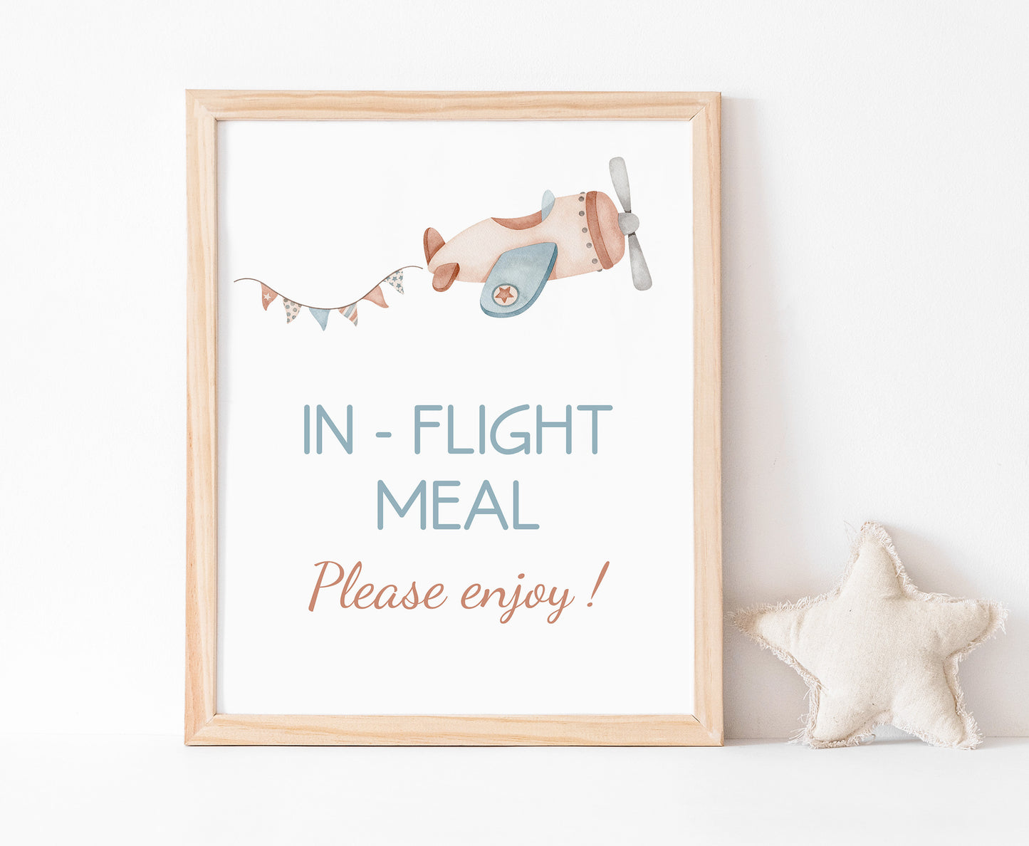 In-Flight meal Airplane Table Sign Printable | Aviator party Decoration - 76C