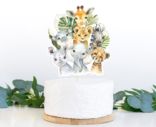 Safari Cake topper | Jungle Animals Theme Party Decorations - 35A