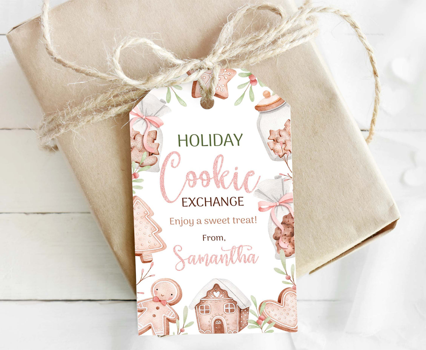 Editable Cookie exchange tags | Christmas gift Tags - 112