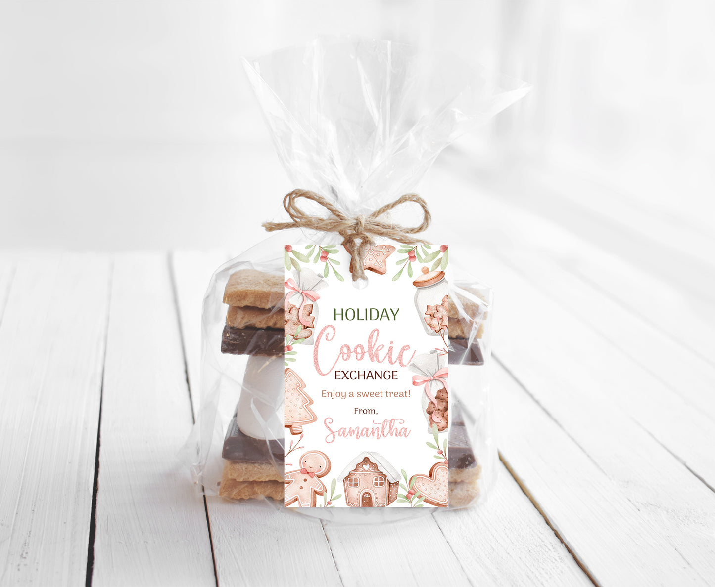 Editable Cookie exchange tags | Christmas gift Tags - 112