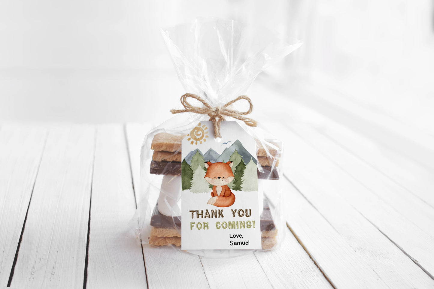 EDITABLE Fox Thank You Tags | Woodland Birthday Party Printables - 47I