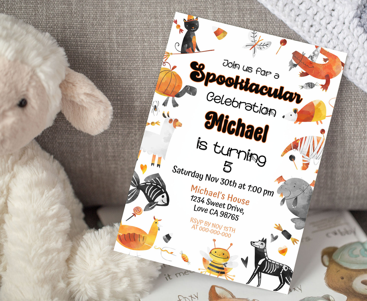 Editable spooktacular birthday invitation | Halloween theme party - 115k