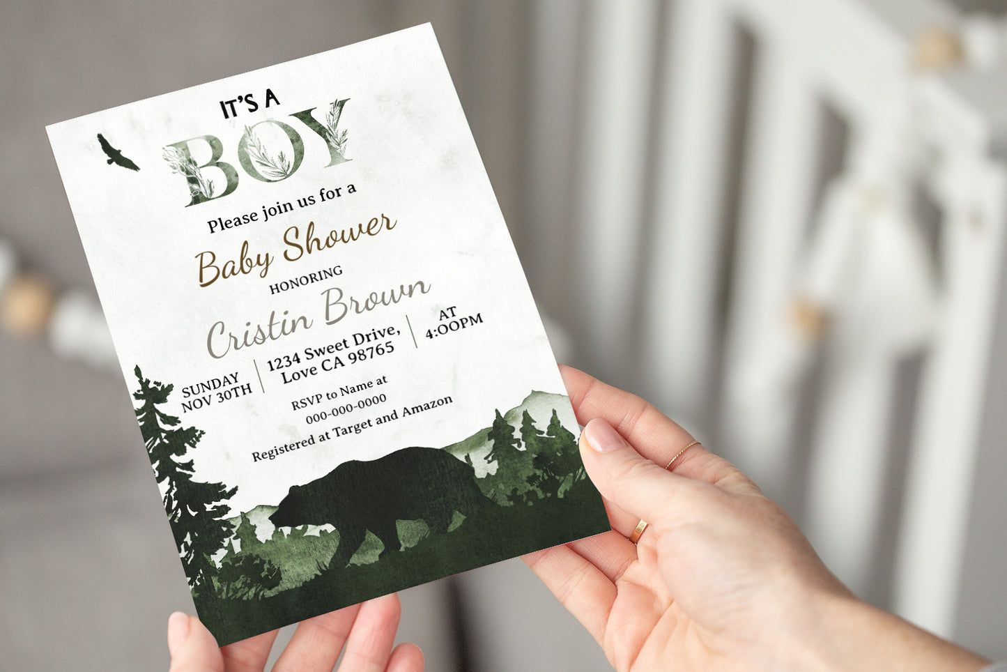 It's a boy Bear Baby Shower | Forest Theme - 47C2