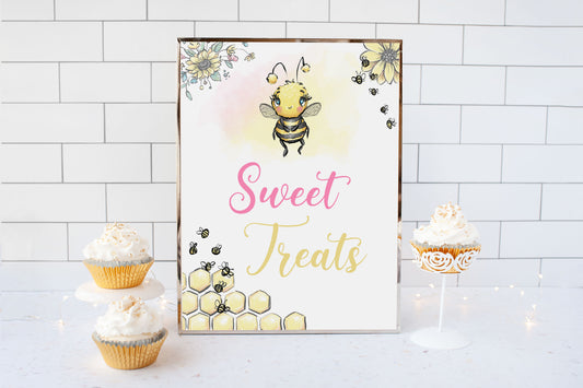 Bee Sweet Treats Sign | Bee theme Party Table Decoration - 61A