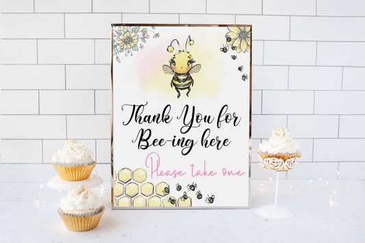 Thank You For Bee-ing here Sign | Bee theme Party Table Decoration - 61A