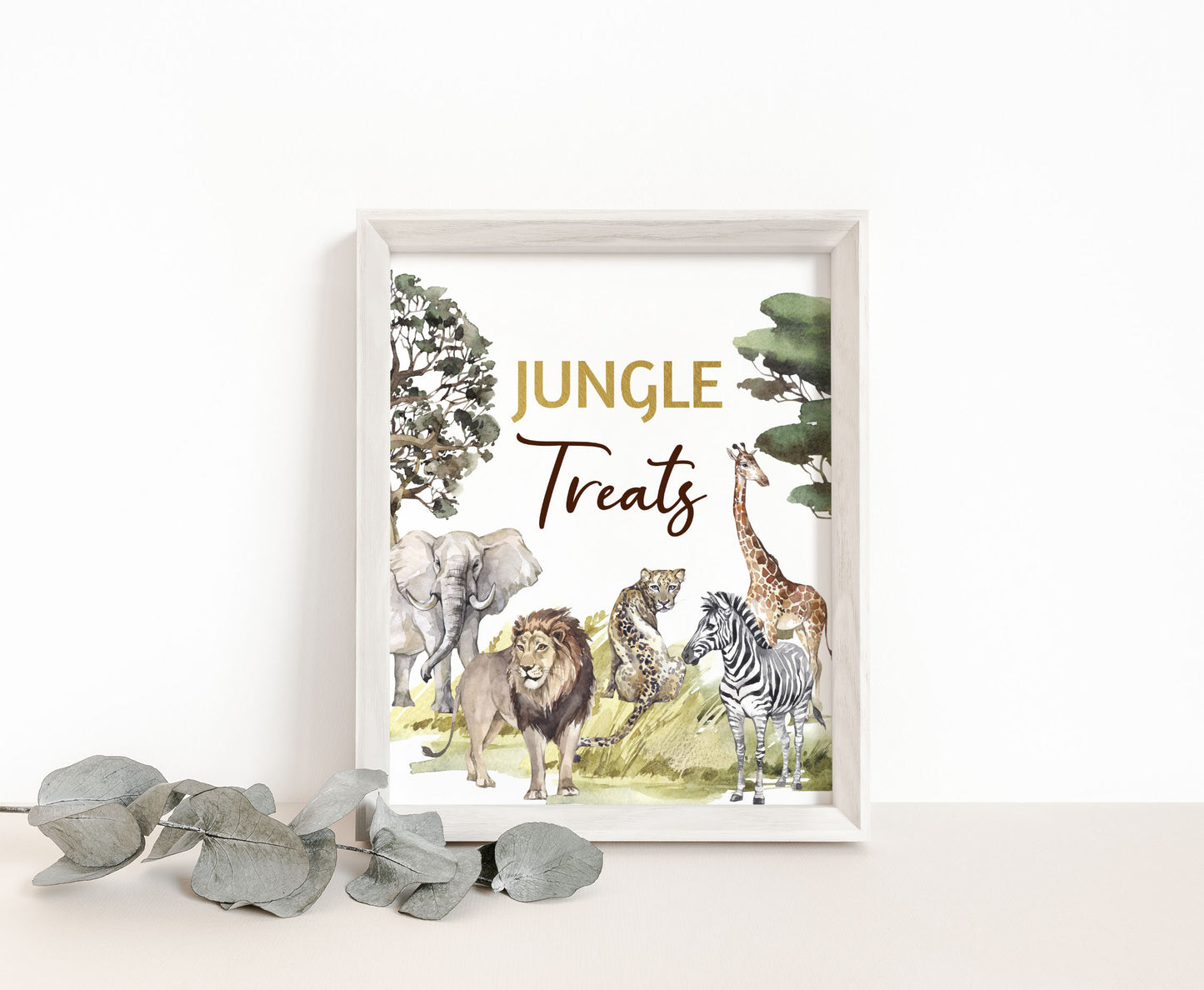 Safari Jungle Treats table sign | Jungle Themed Party Table Decorations - 35I