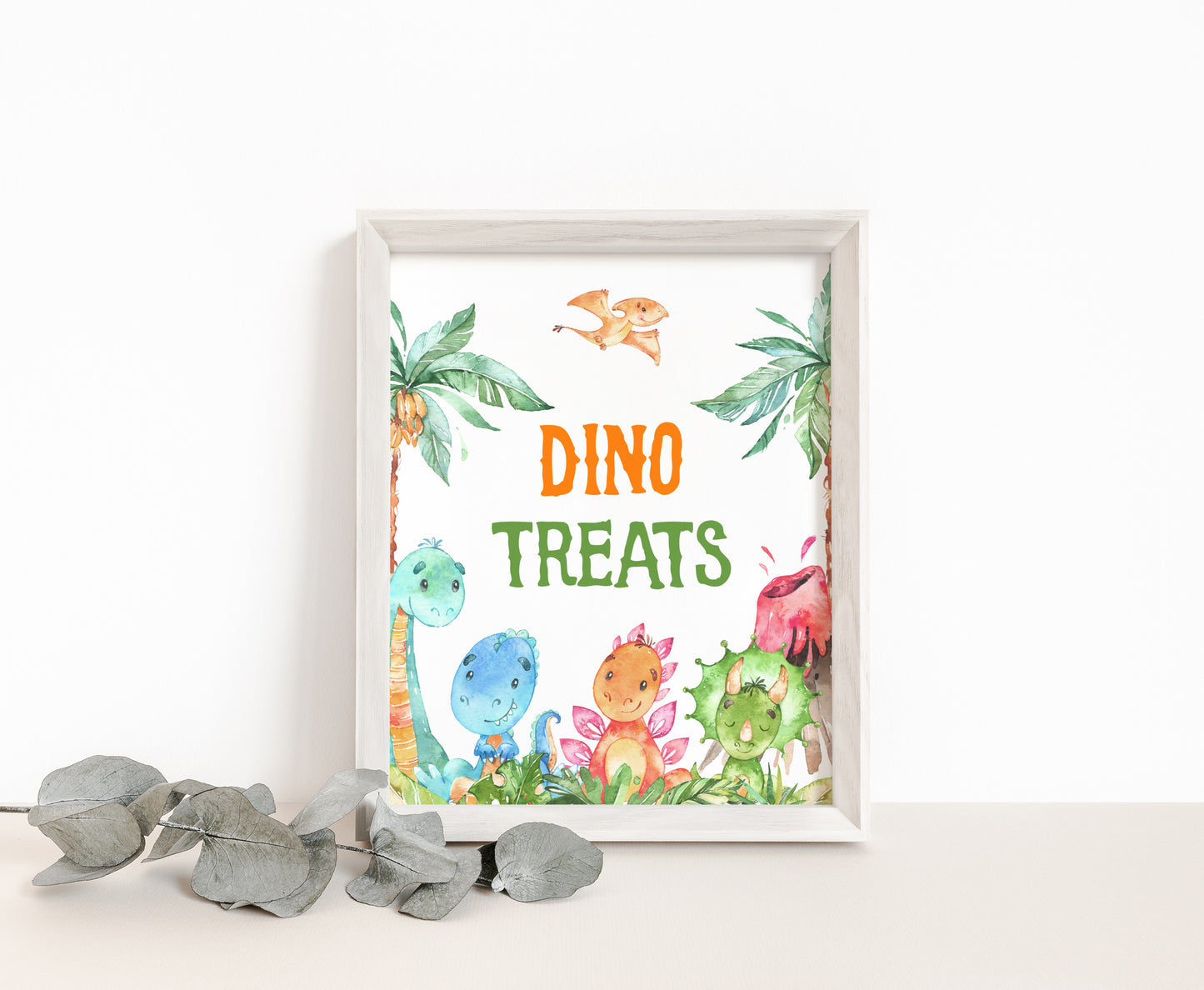 Dino Treats Sign | Dinosaur Themed Party Table Decorations - 08A