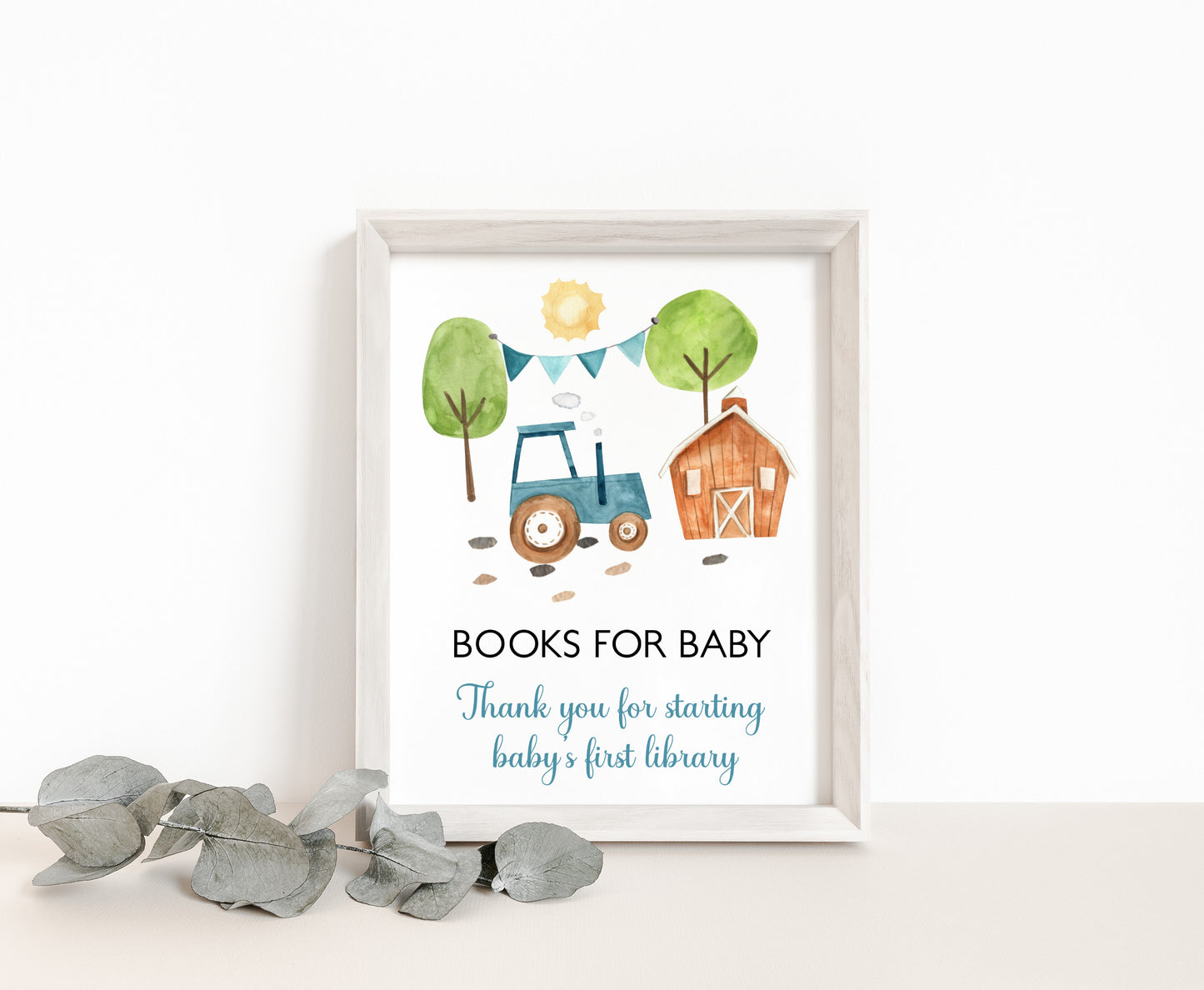 Tractor Books for baby table Sign | Farm Party Decorations - 11F