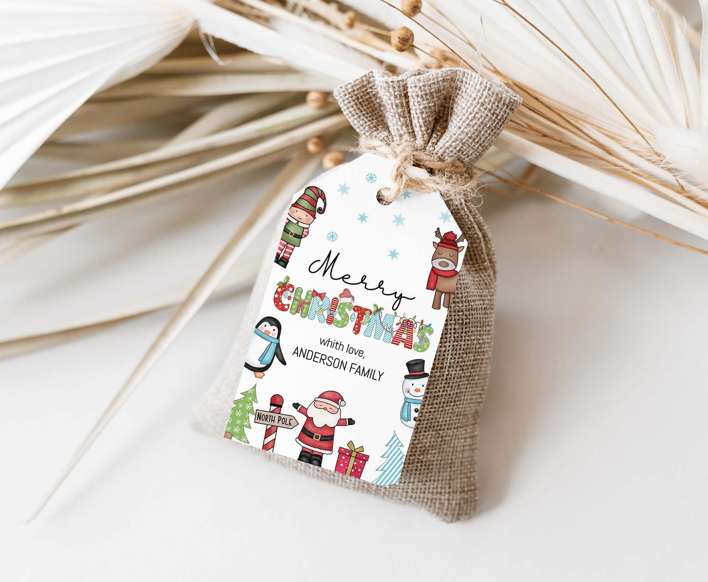 Editable Christmas gift Tags | Merry Christmas favor Tag - 112