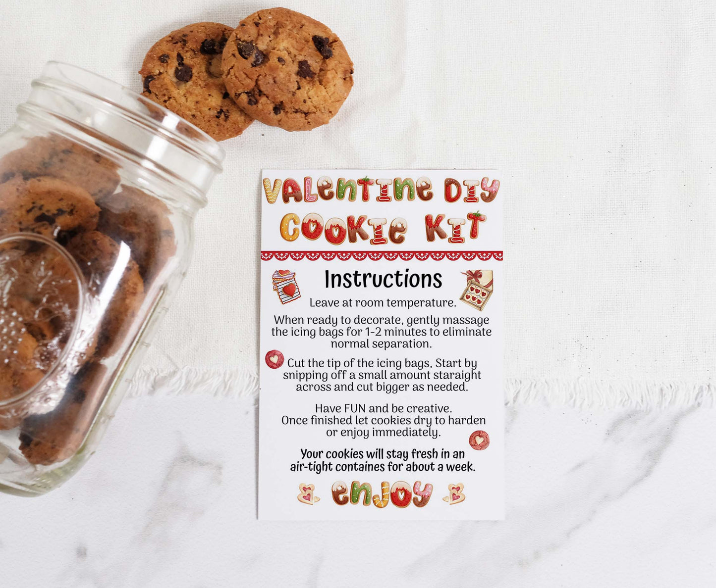 Valentine DIY Cookie kit Instructions | Valentines Printable Cards - 119
