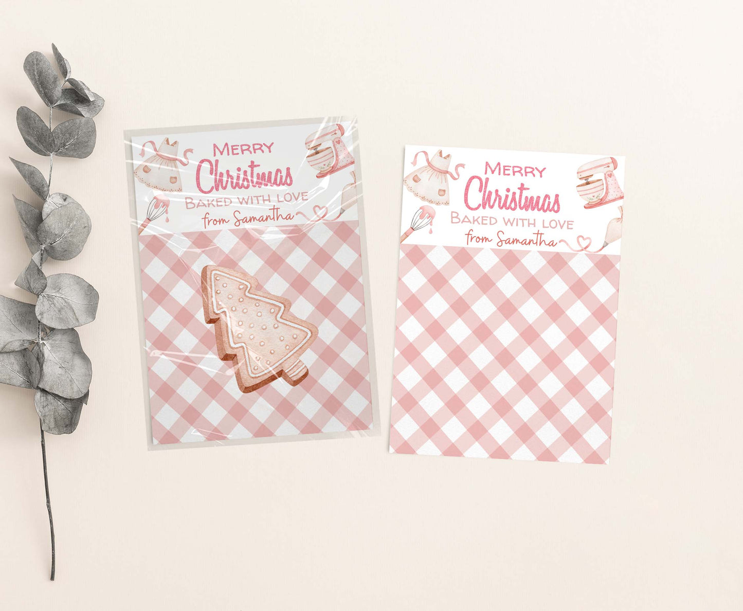 Editable Merry christmas cookie card | Mrs claus cookie co card- 112