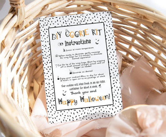 DIY Cookie Kit Instructions Cookie Card |Halloween Printable Cards - 115