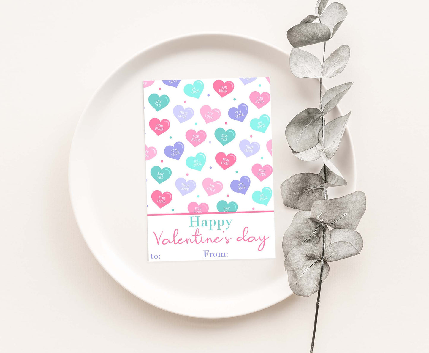 Hearts Valentine's Day Cookie Card | Valentines Printable Cards - 119