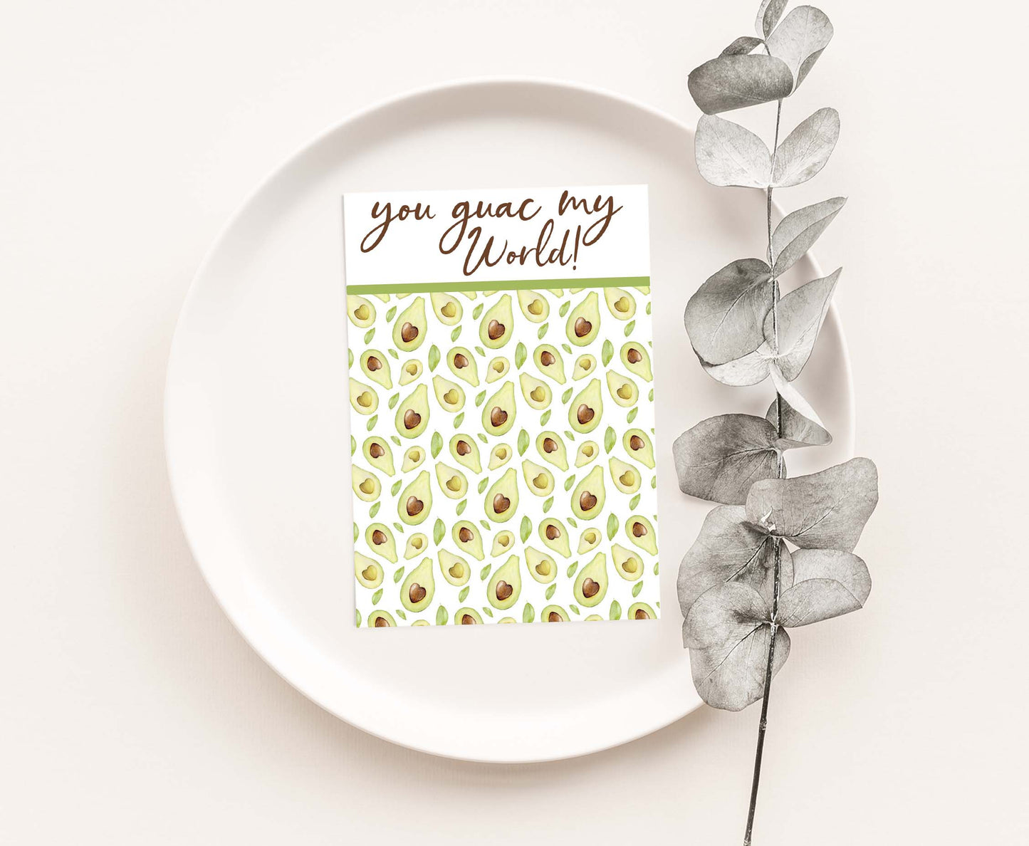 You Guac my World Cookie Card | Valentines Printable Cards - 119