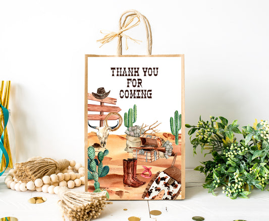 Rodeo Gift Bag Labels | Cowboy Party Decorations - 34A