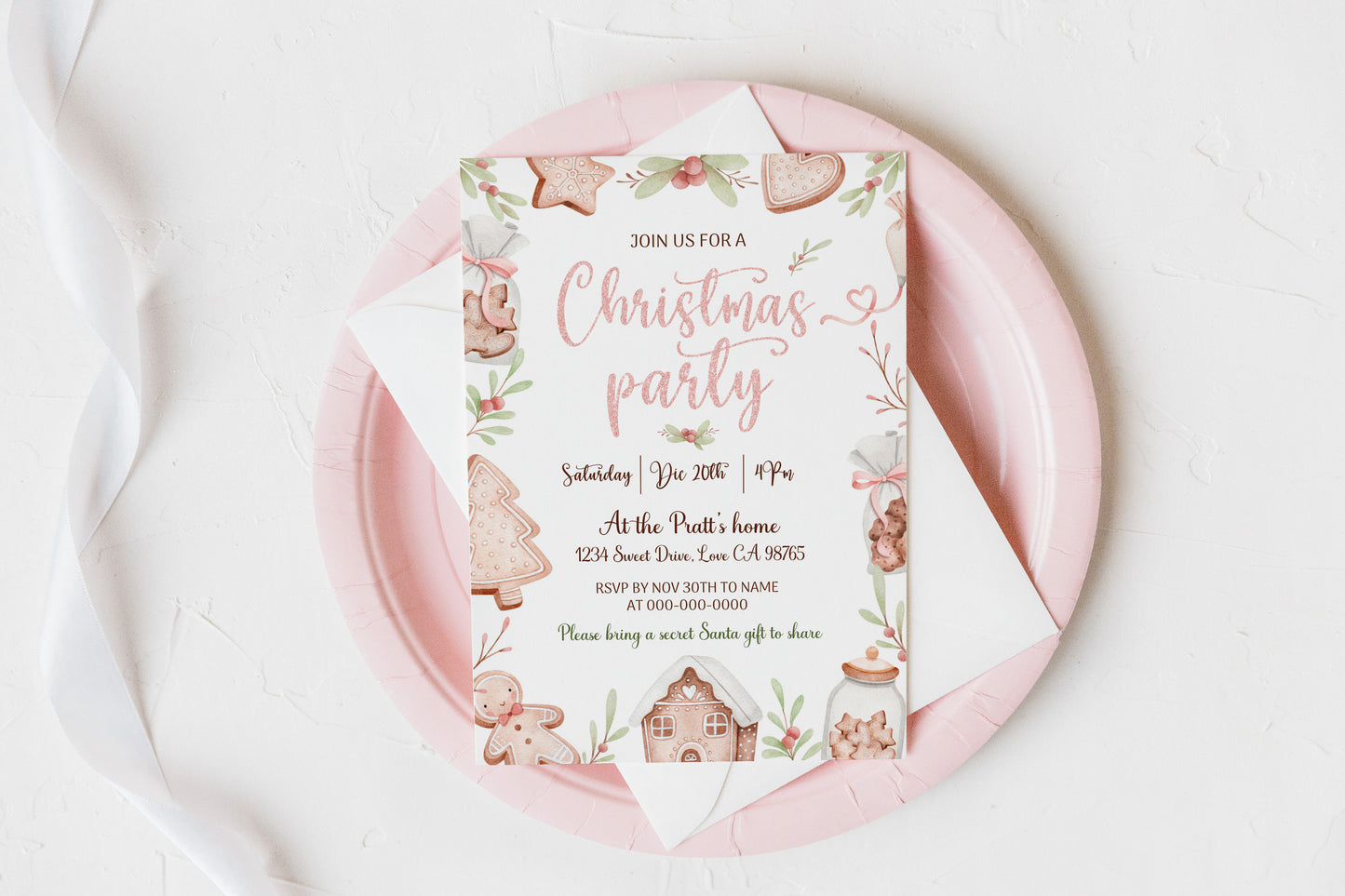 Christmas party invitation | Editable Holiday party invite - 112B