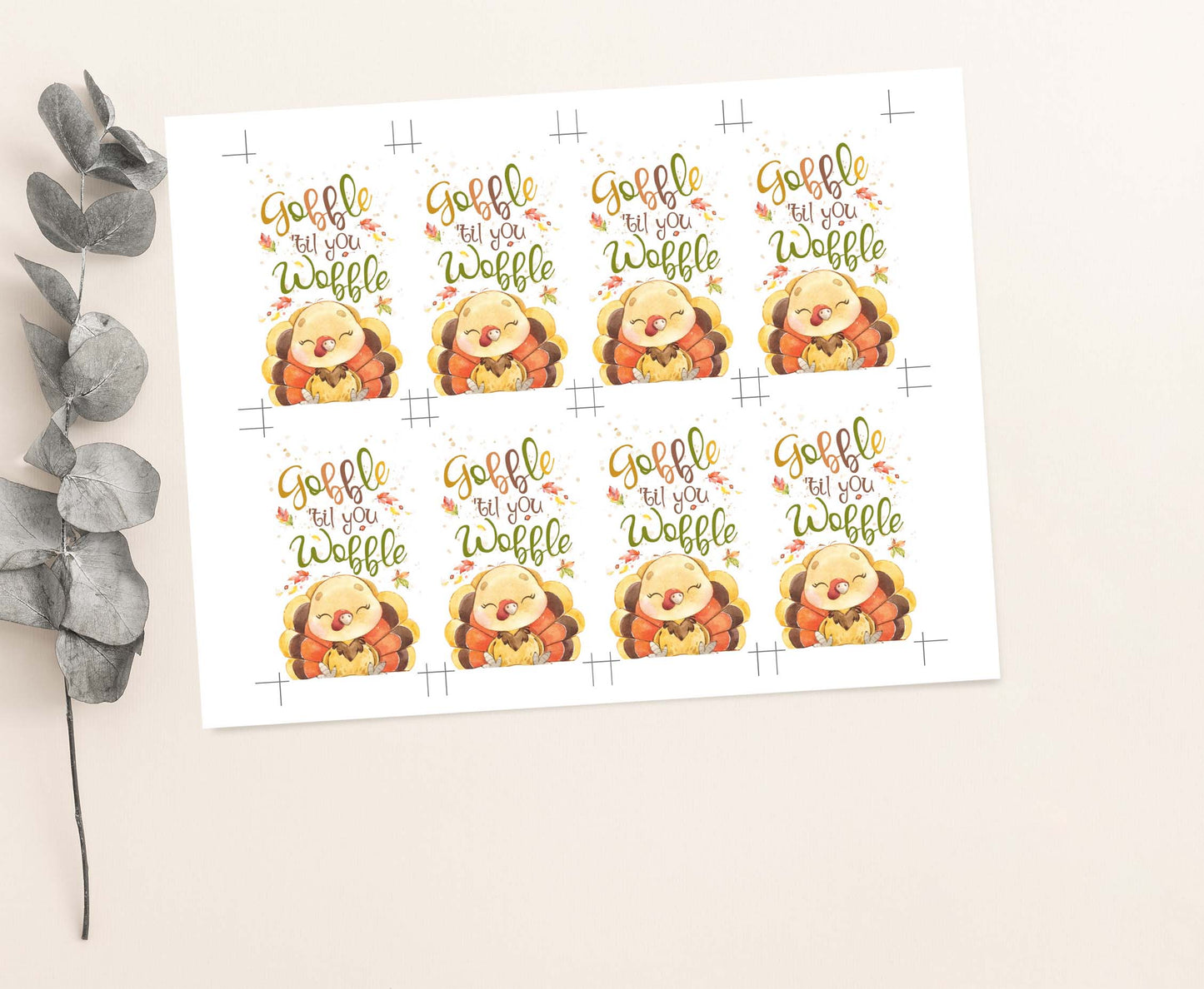 Gobble 'til you Wobble Gift Tags | Thanksgiving Tags - 118