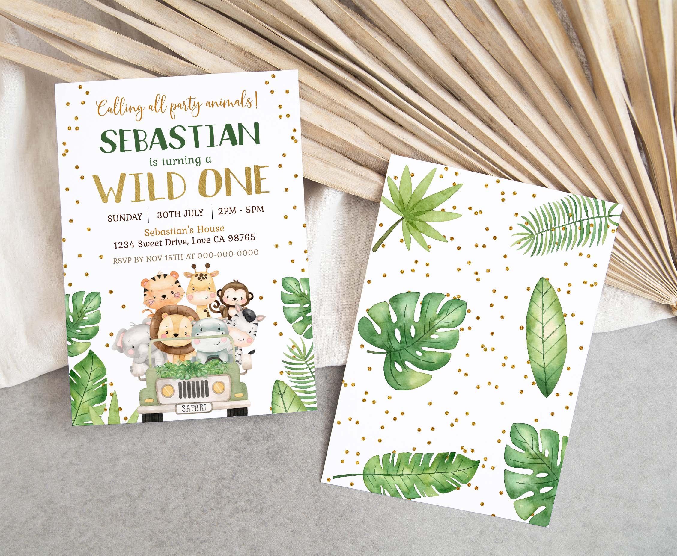 Jungle Safari Wild One Birthday Chip Bag Digital File DIY