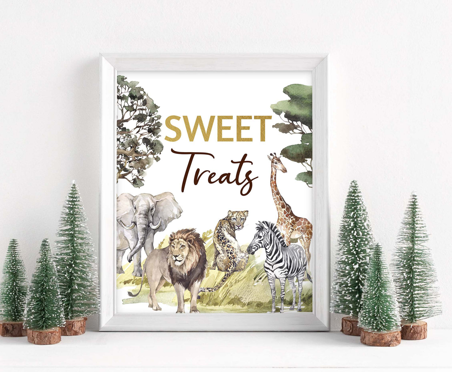 Safari Sweet Treats table sign | Jungle Themed Party Table Decorations - 35I