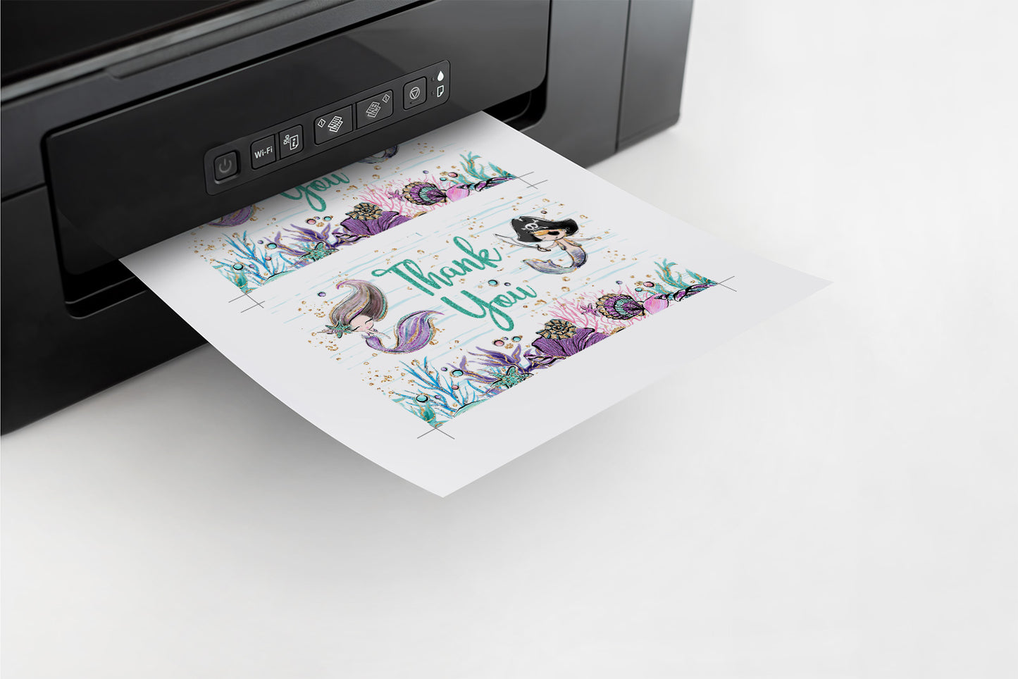 Mermaid and Pirate Party Thank You Card - 20A