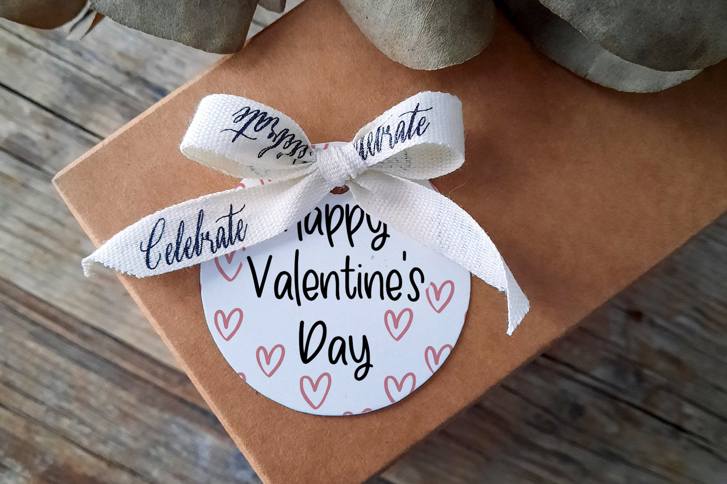 Pink Hearts Happy Valentine's Day Cookie Tags | Valentines Printable Tags - 119