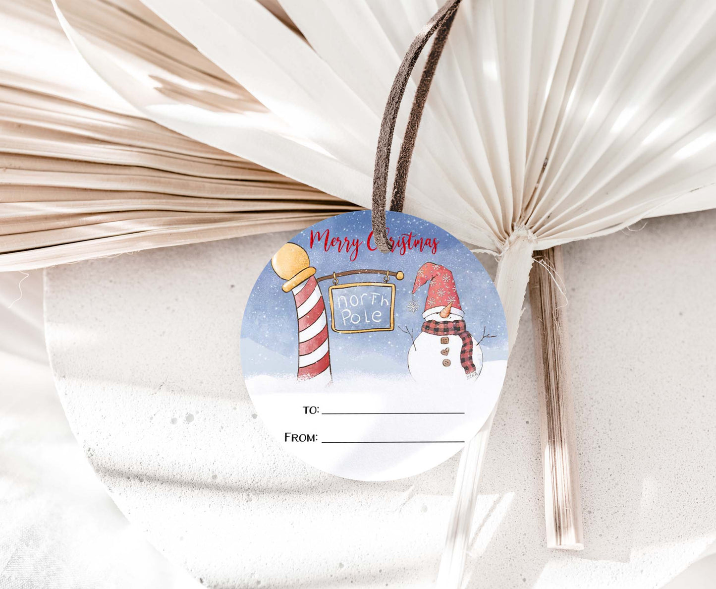 Snowman North Pole Tags 2"x2" | Mery Christmas Gift Tags- 112