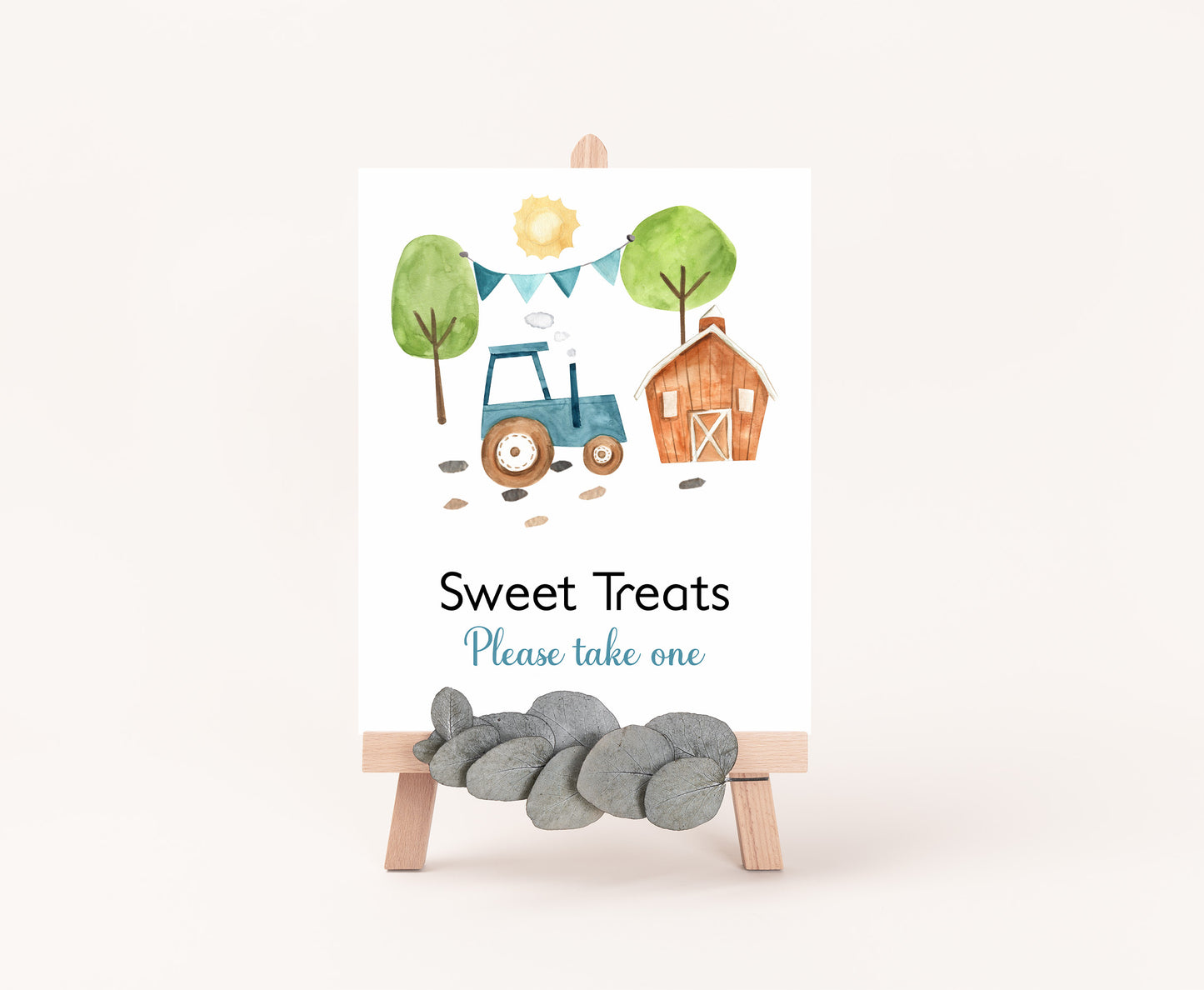 Tractor Sweet Treats table Sign | Farm Party Decorations - 11F
