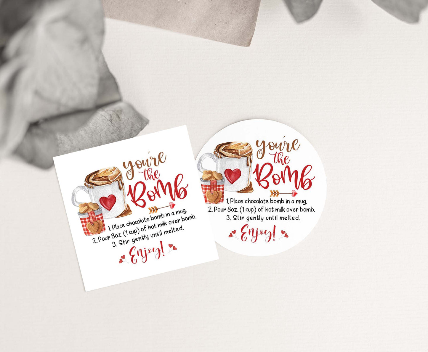 You're the Bomb Tags 2"x2" | Valentine Favor Tags - 119