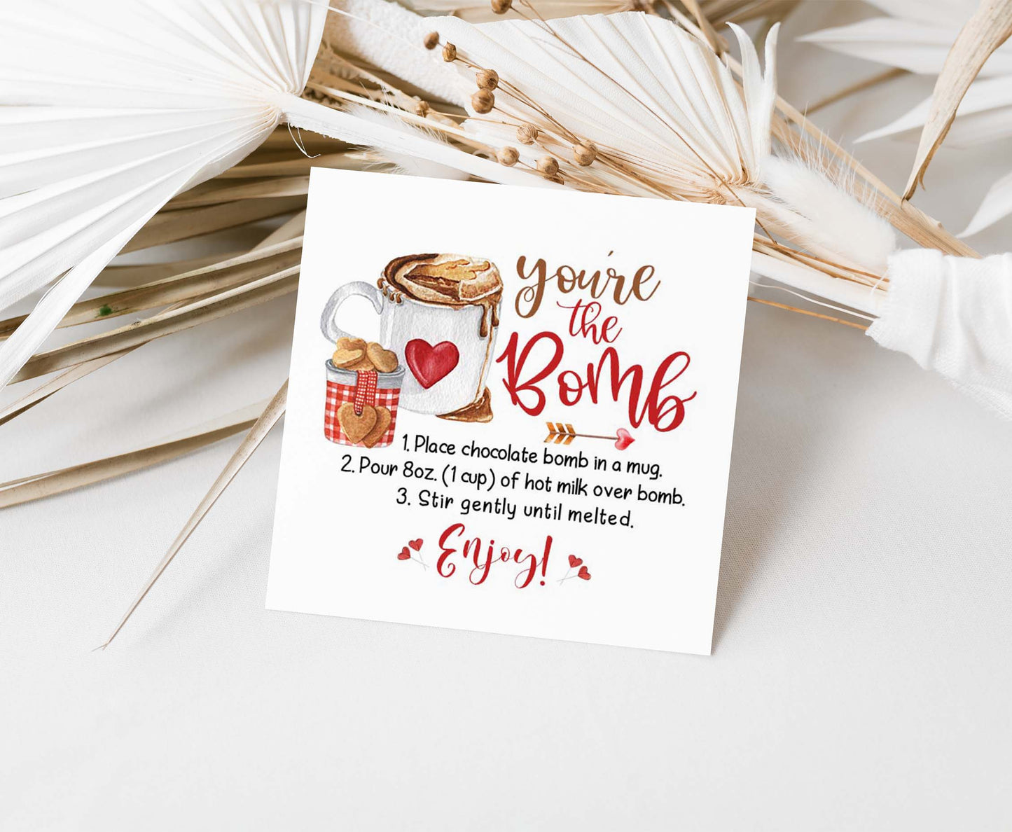 You're the Bomb Tags 2"x2" | Valentine Favor Tags - 119