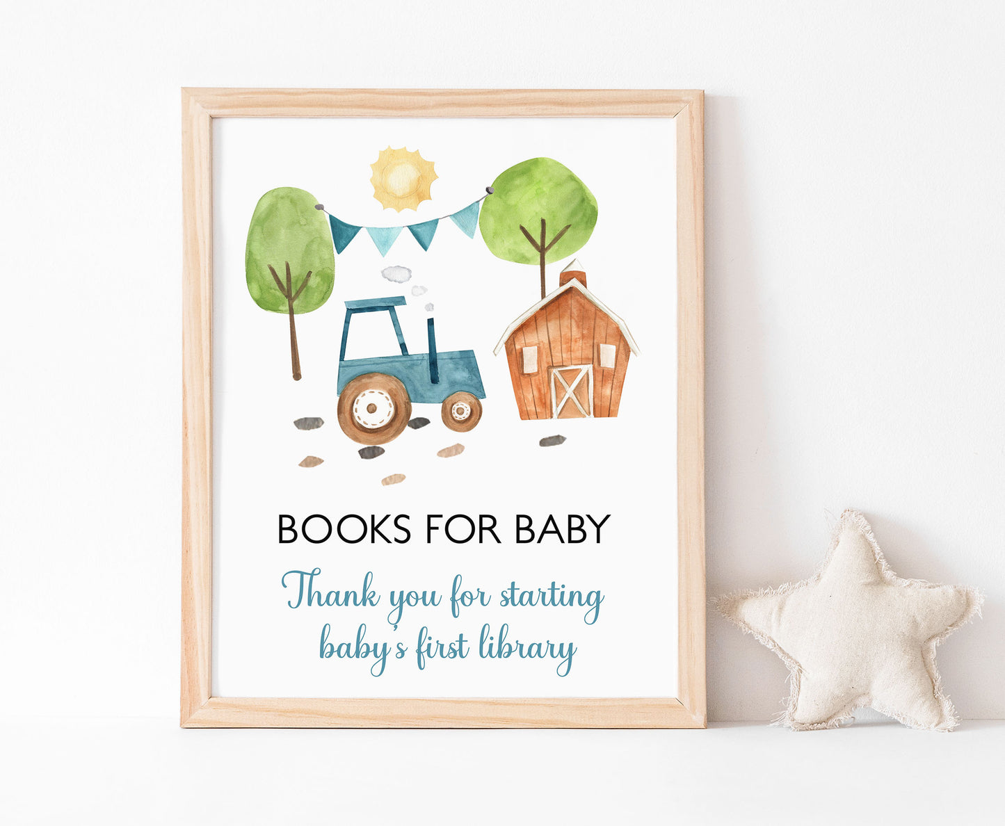 Tractor Books for baby table Sign | Farm Party Decorations - 11F