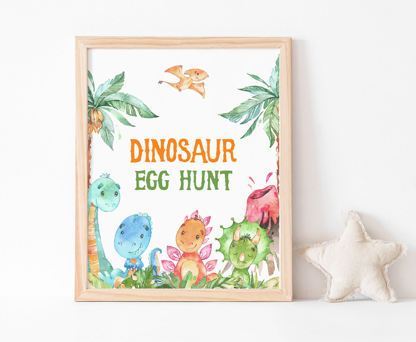 Dinosaur Egg Hunt Sign | Dinosaur Themed Party Table Decorations - 08A