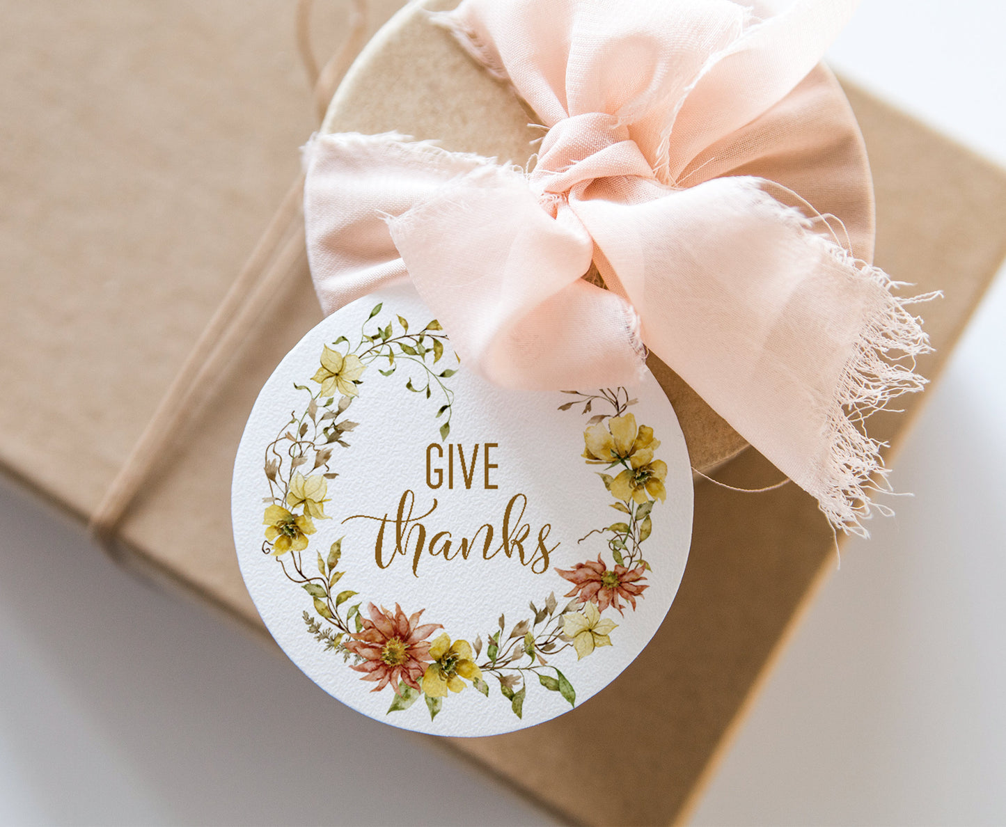 Give Thanks Tags 2"x2" | Thanksgiving Favor Tags - 118