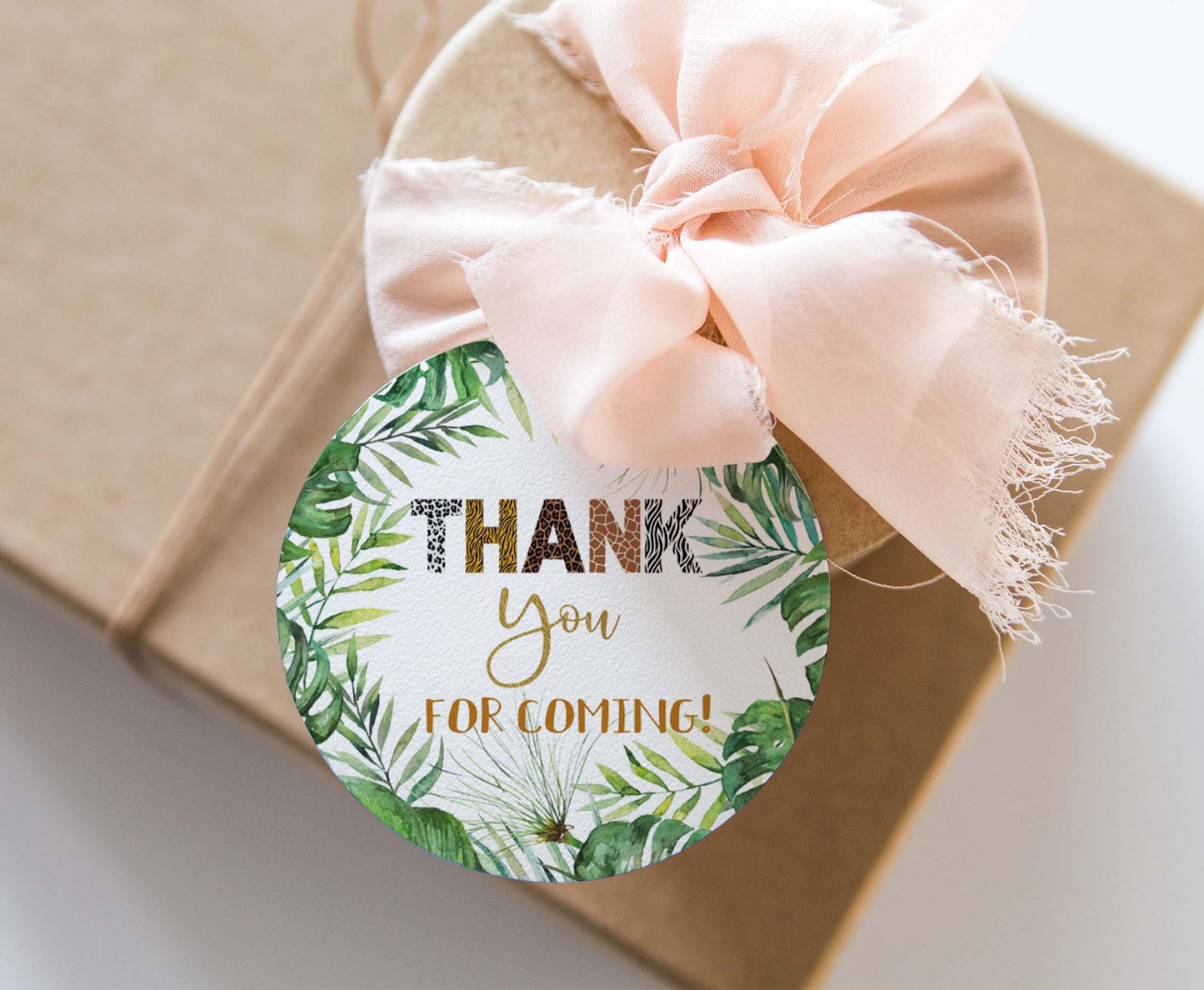 Animal Print Thank You Tags 2"x2" | Jungle Themed Party Decorations - 35H