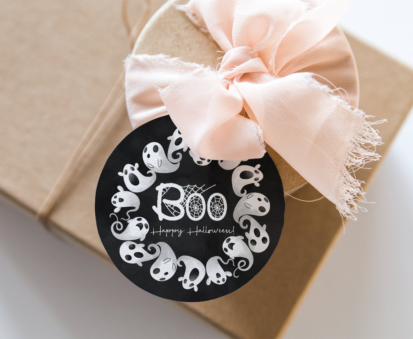 Boo Tags 2"x2" | Halloween Themed Party Decorations - 115K