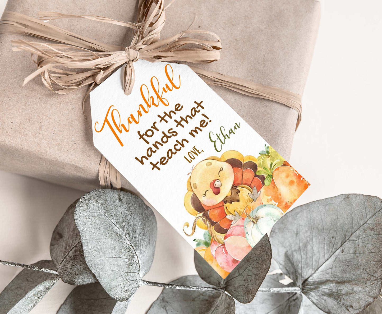Editable Turkey Thankful Tags | Tnaksgiving Teacher Appreciation Tags - 118