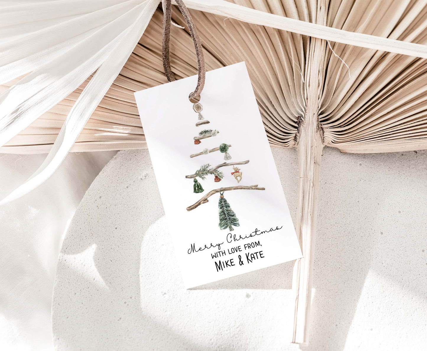 Editable Christmas Pine Tree Tags | Merry Christmas Tags - 112