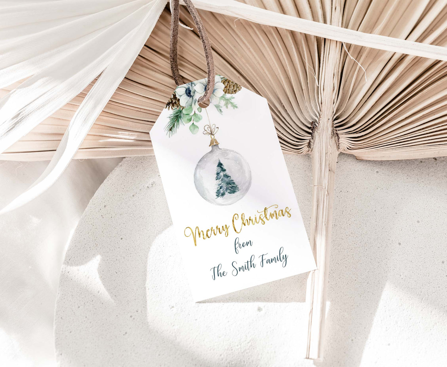Editable Pine Tree Christmas Tags | Merry Christmas Gift Tag- 112