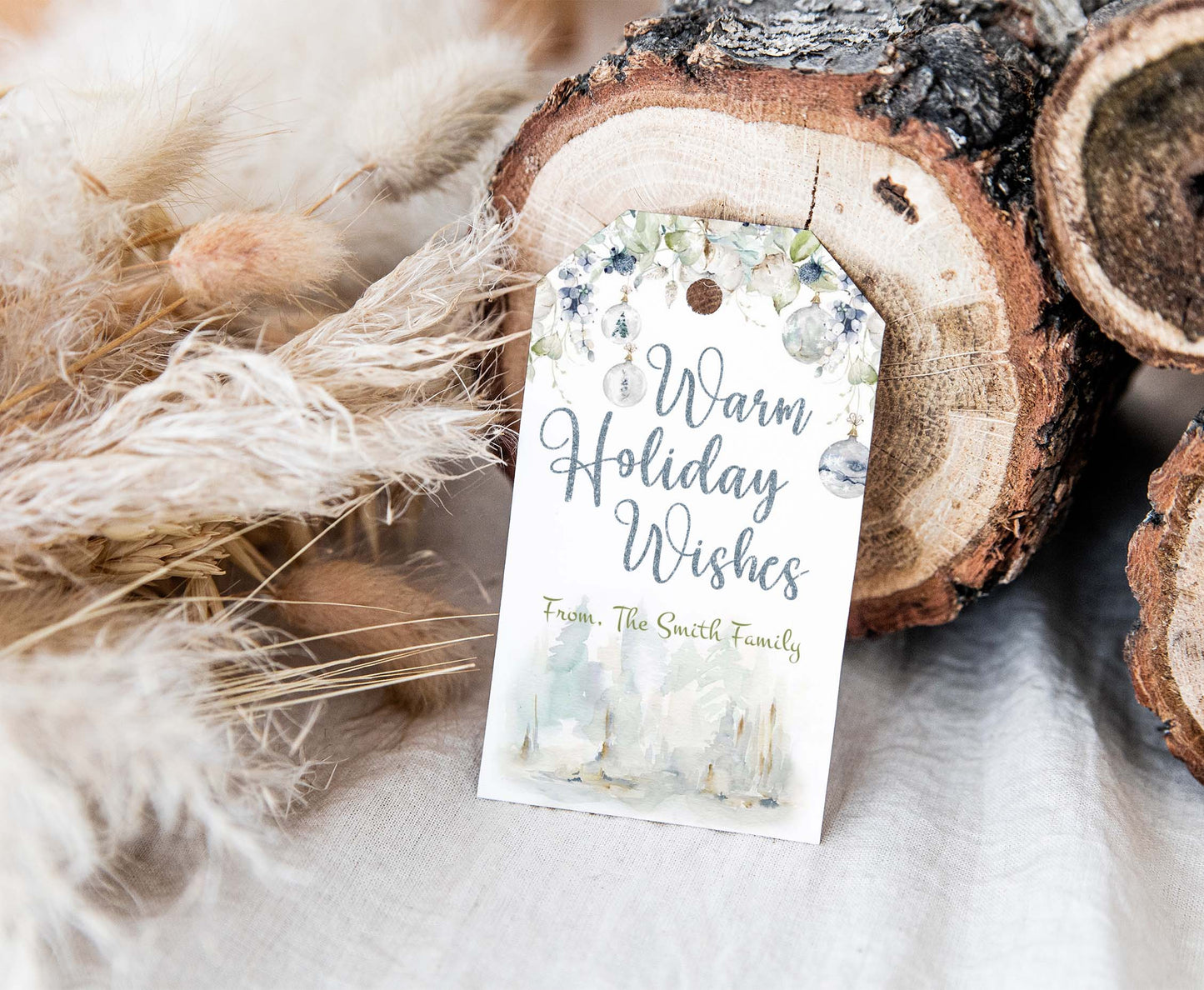 Editable Warm Holiday Wishes Tags | Christmas Gift Tags -112