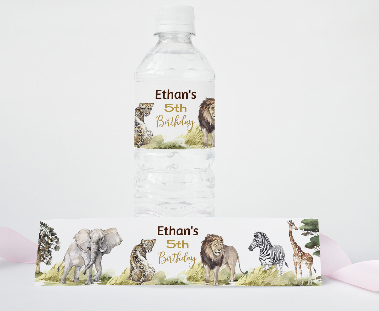 Editable Safari Water Bottle Labels | Jungle Birthday Party Decorations - 35I