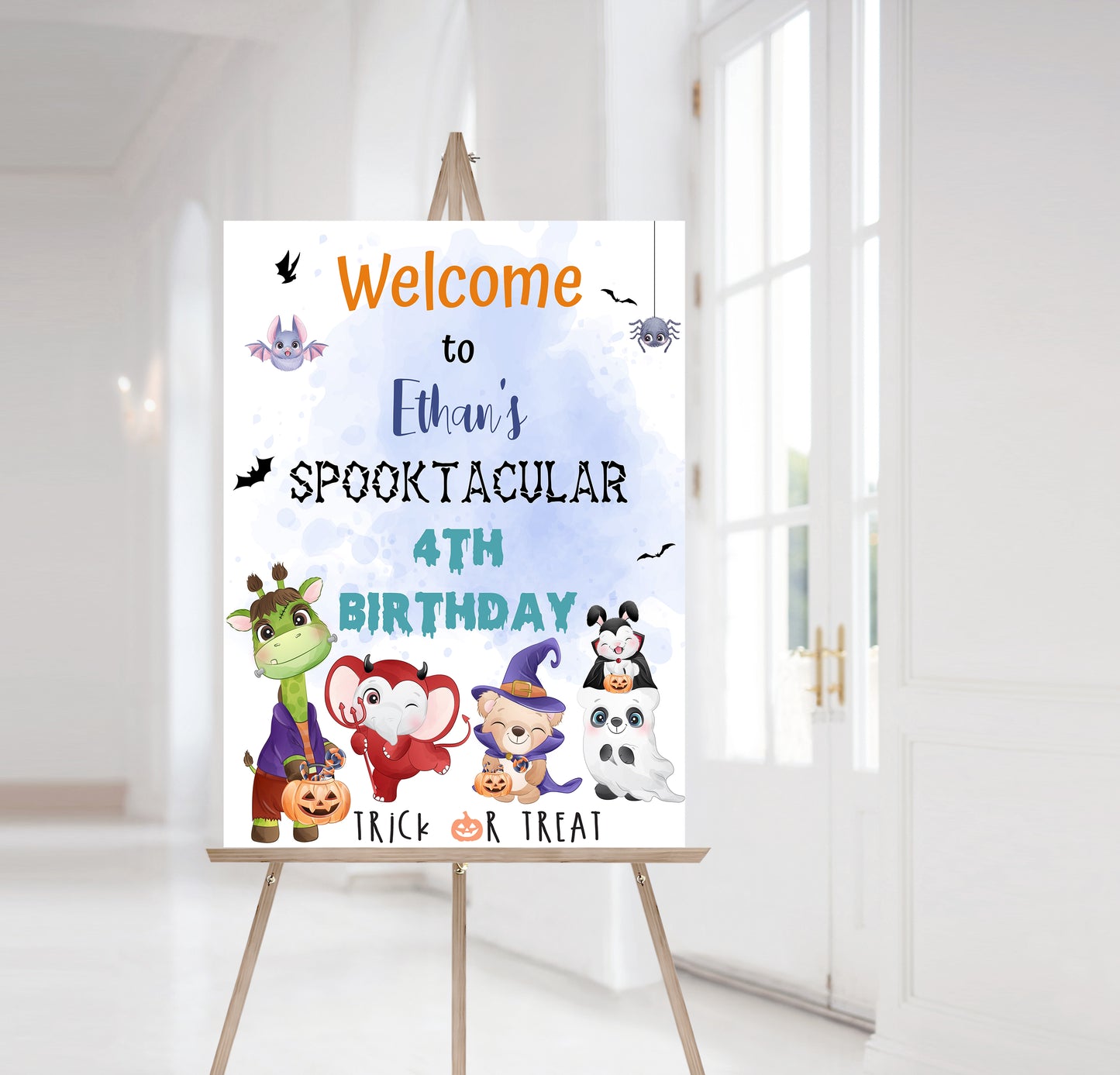Halloween Birthday Welcome Sign | Woodland Theme Decorations - 115F