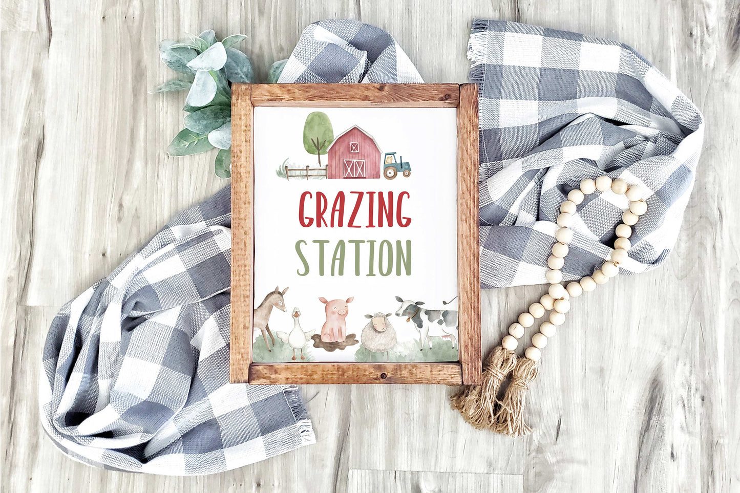 Grazing Station Sign | Farm Party Decorations - 11B