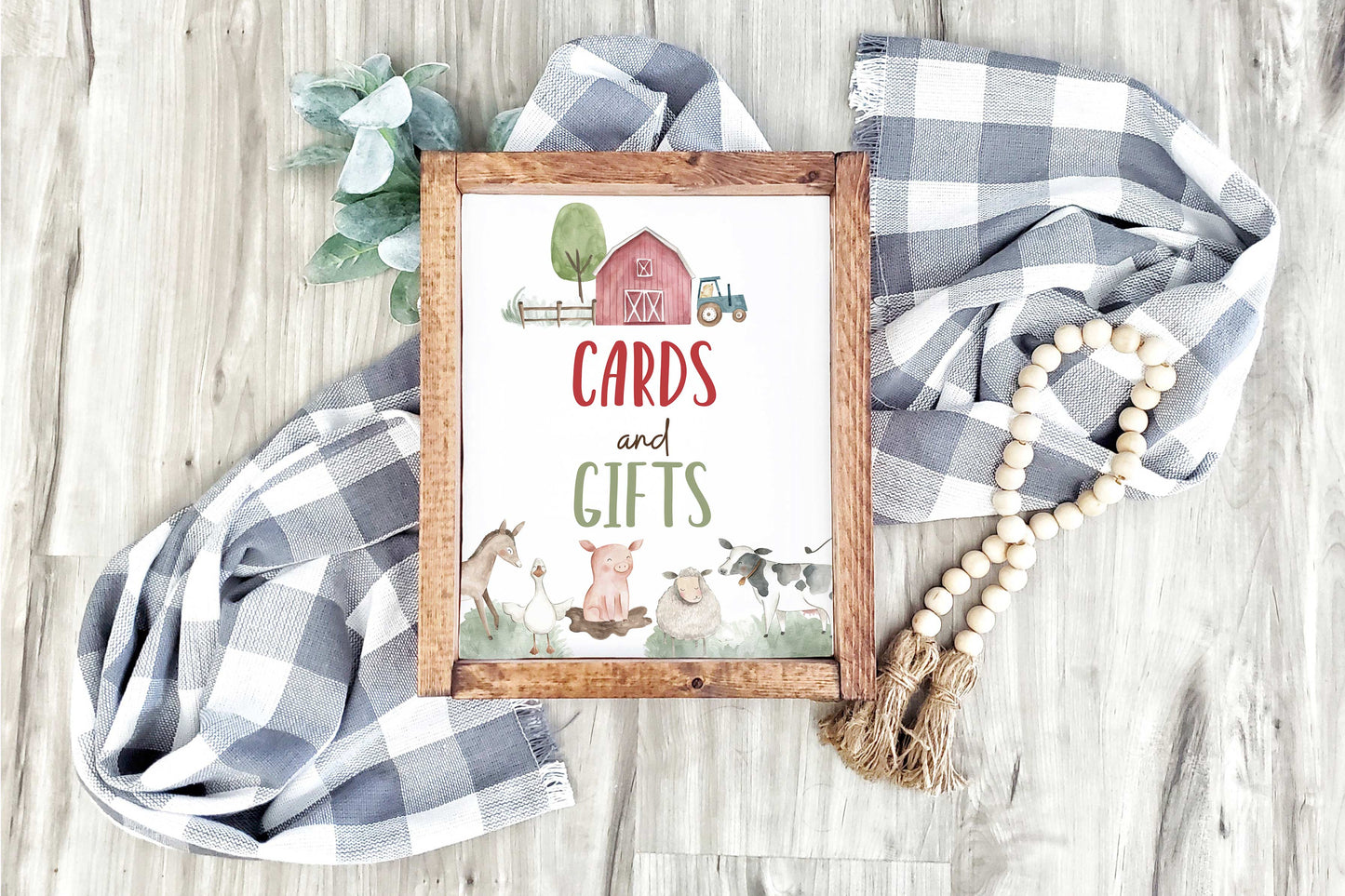 Cards and Gifts Sign | Farm Party Decorations - 11B
