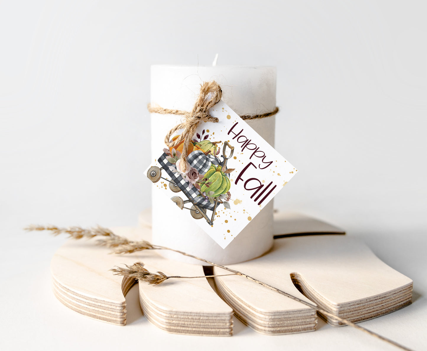 Happy Fall Cookie Tags, Autumn Square Tags - 30