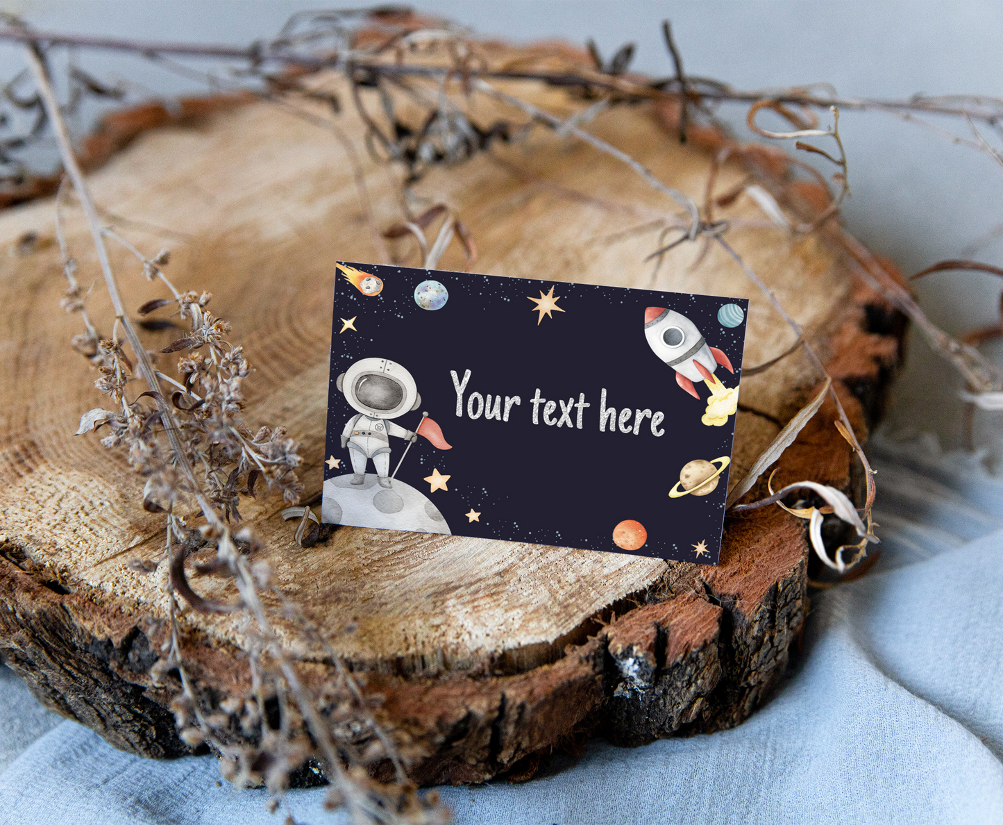 Space EDITABLE Place Cards |  Astronaut Party Food Labels - 39C
