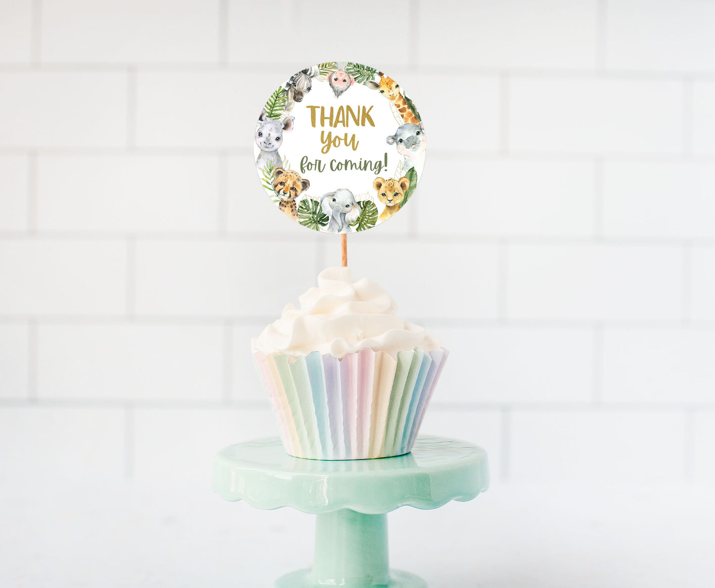 Safari Thank You Tags 2"x2" | Jungle Themed Party Decorations - 35A