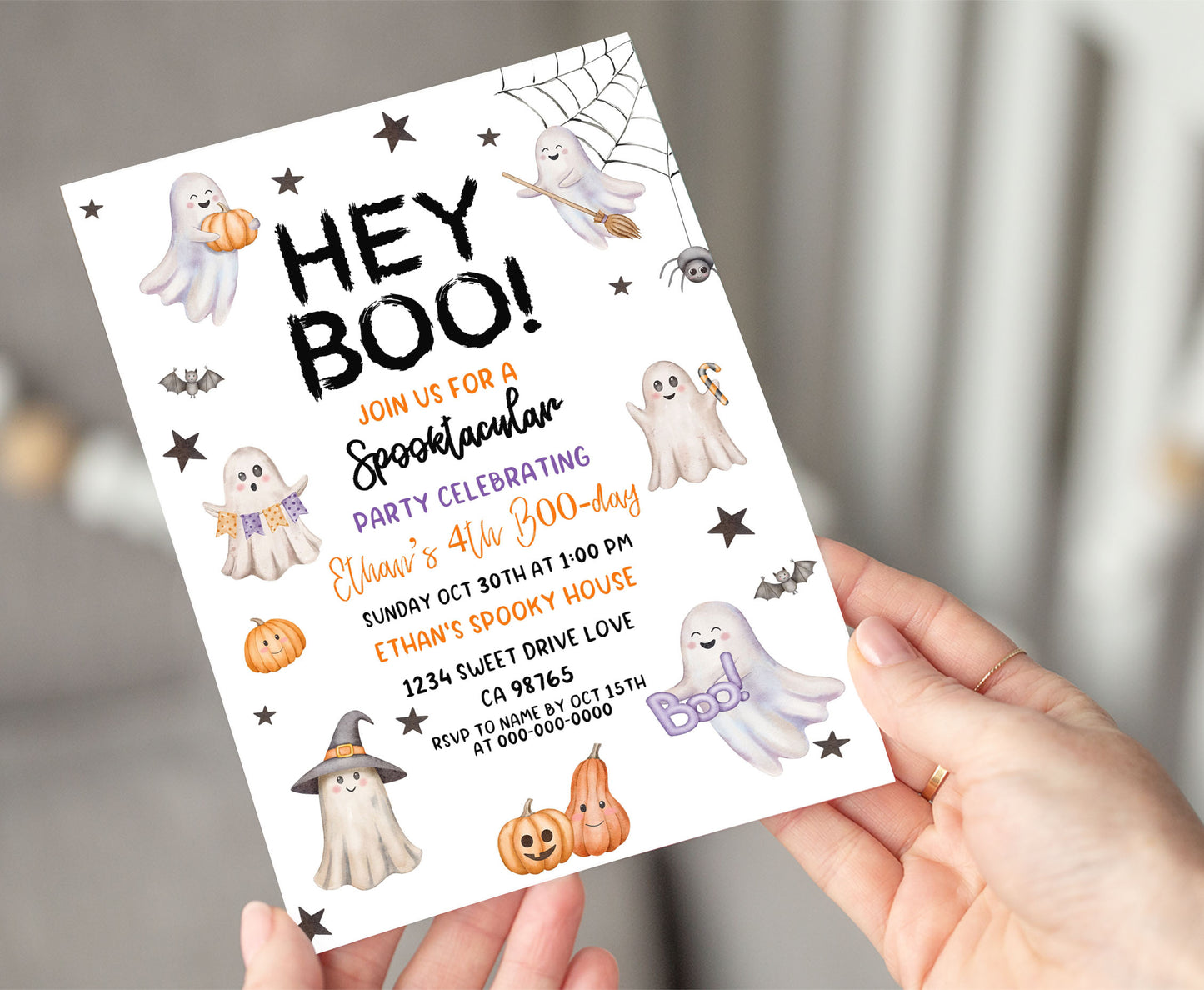 Editable Spooktacular Halloween Birthday Invitation | Halloween Party Invite - 115R1